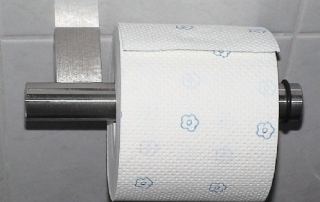 Bad-Accessoires - Toilettenpapierhalter aus Edelstahl.